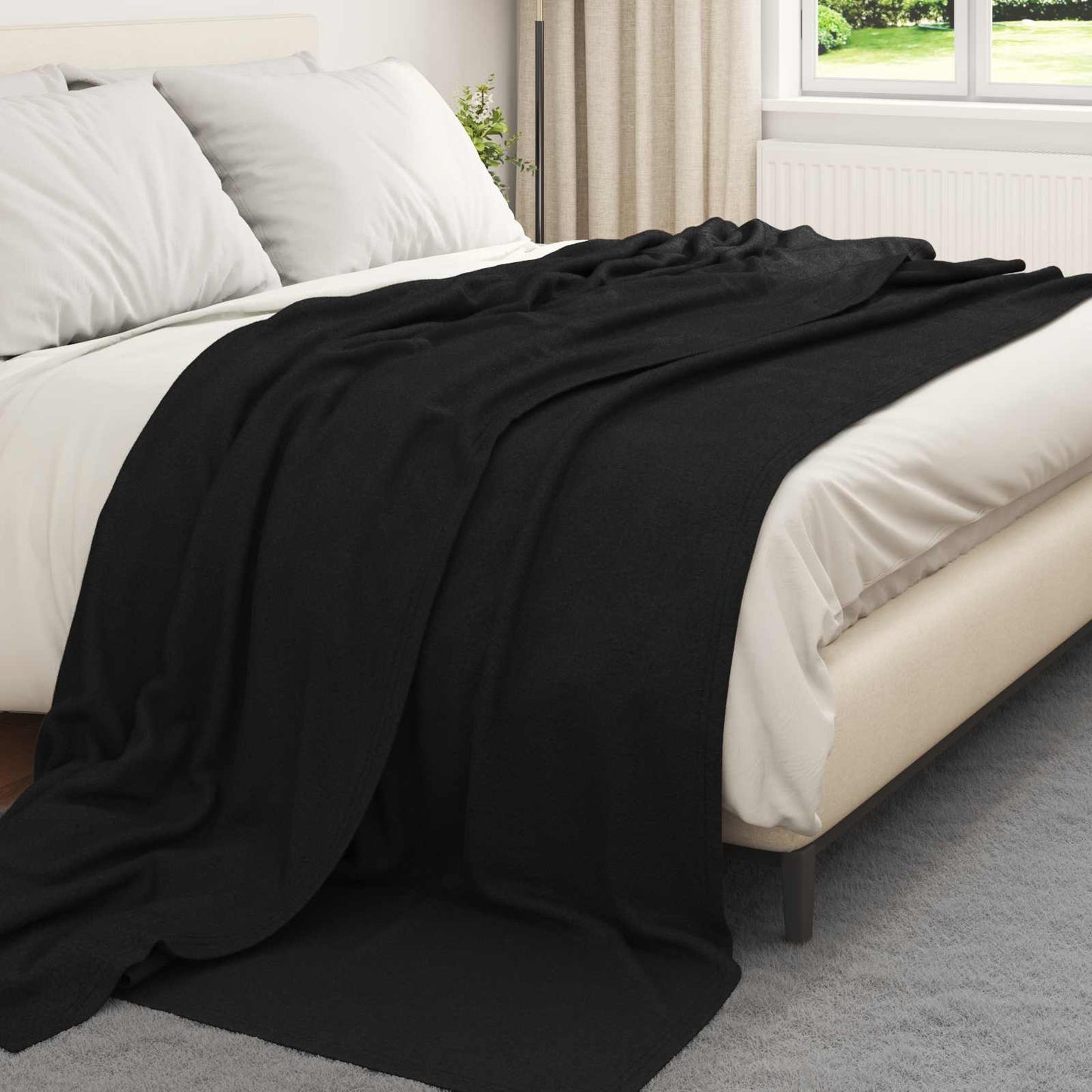 vidaXL Ριχτάρια 6 τμχ. Μαύρο 240 x 220 cm 4.28 Μαλλί