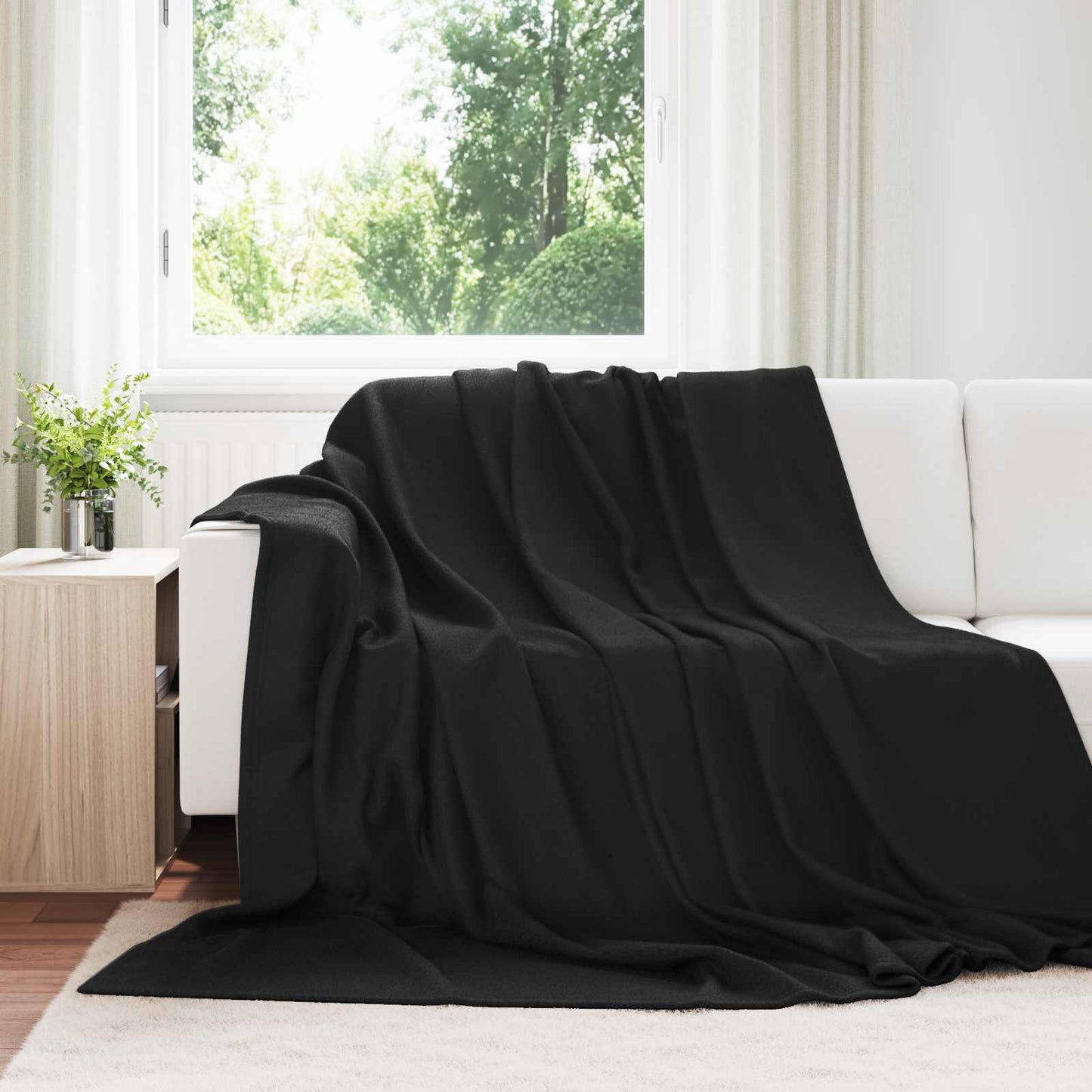 vidaXL Ριχτάρια 24 pcs Μαύρο 270 x 240 cm Μαλλί