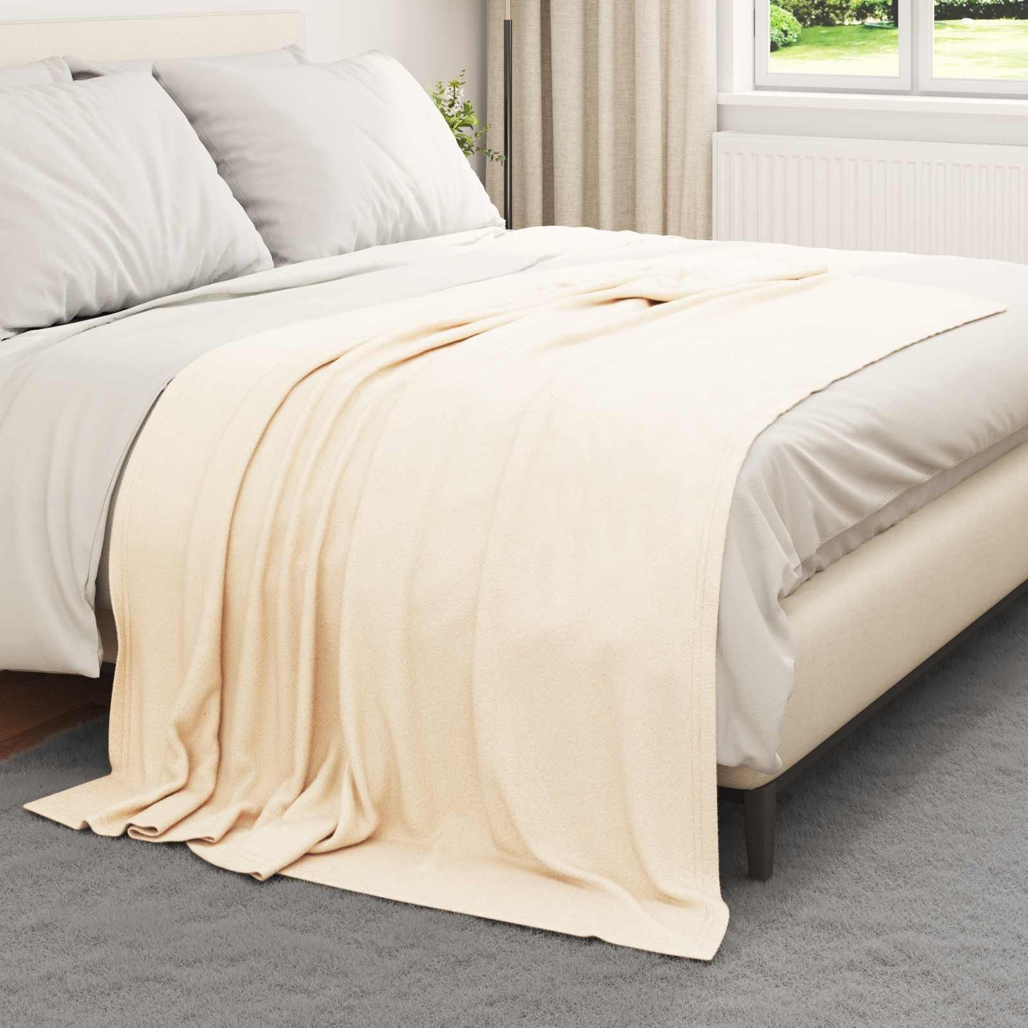 vidaXL Ριχτάρια 24 pcs Κρεμ 200 x 150 cm Μαλλί