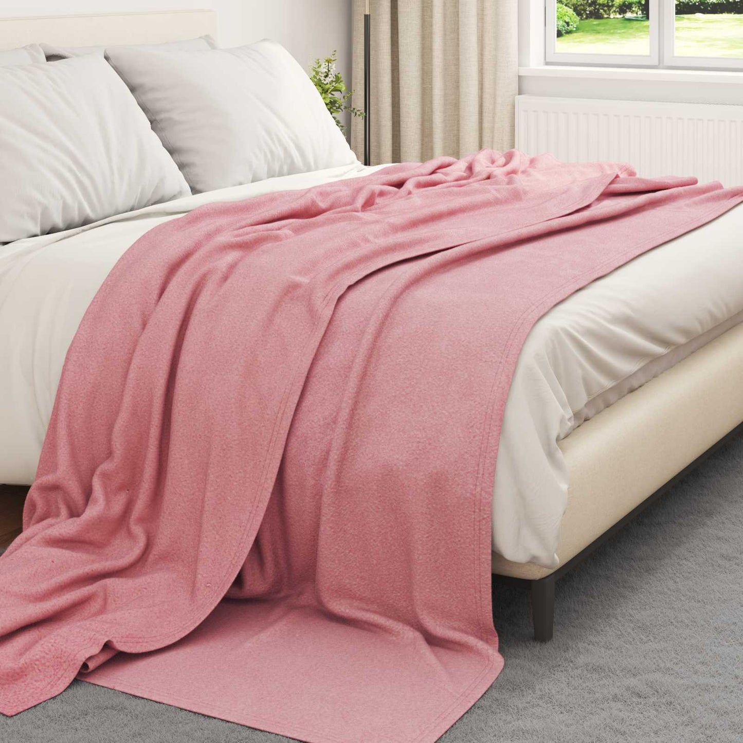 vidaXL Ριχτάρια 24 pcs Ροζ 240 x 220 cm Μαλλί
