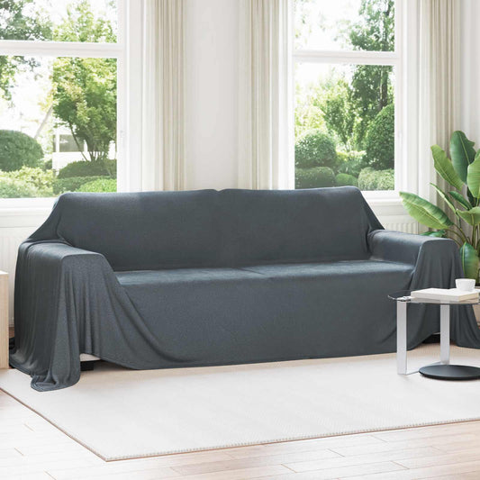 vidaXL Κουβέρτα Σκούρο Γκρι 350 x 270 εκ. Μαλλί