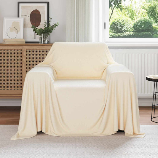 vidaXL Ριχτάρια 6 pcs Κρεμ 210 x 140 εκ Μαλλί