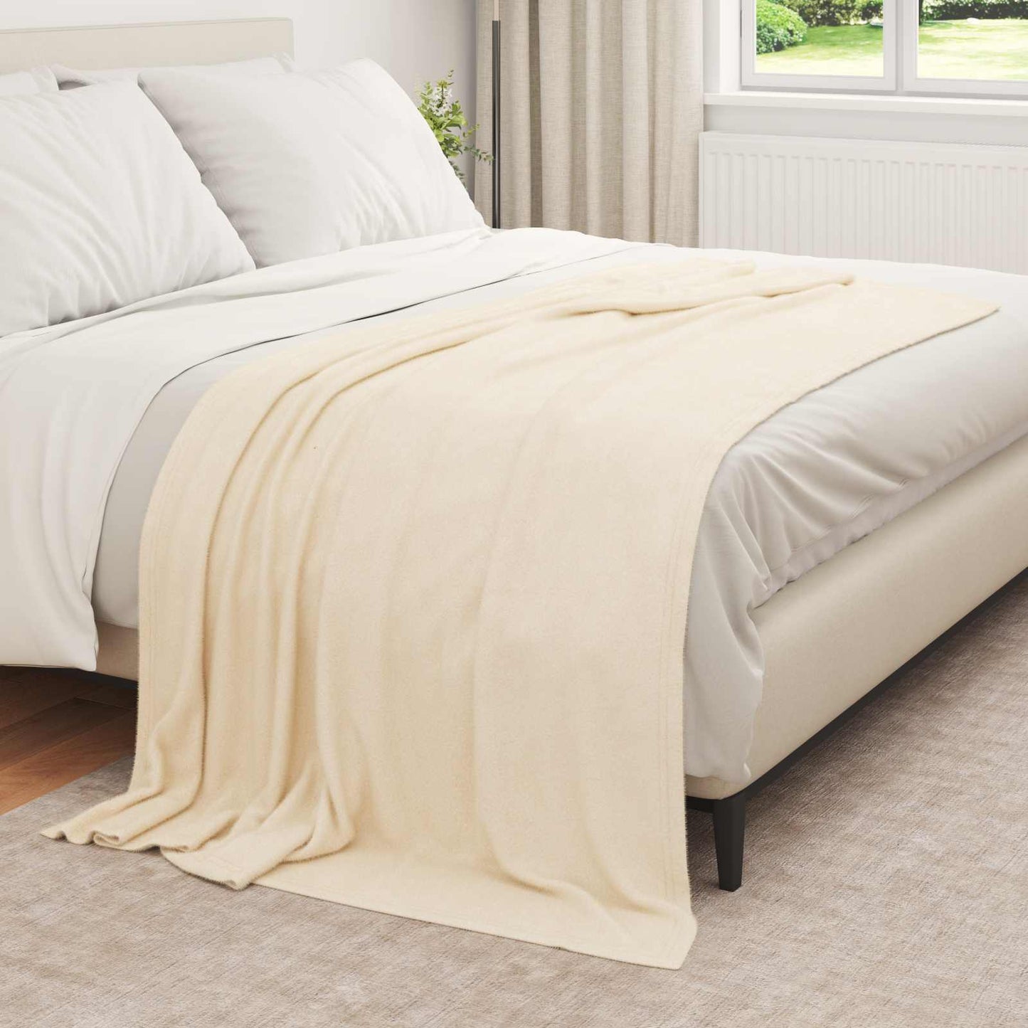 vidaXL Ριχτάρια 6 pcs Κρεμ 210 x 140 εκ Μαλλί