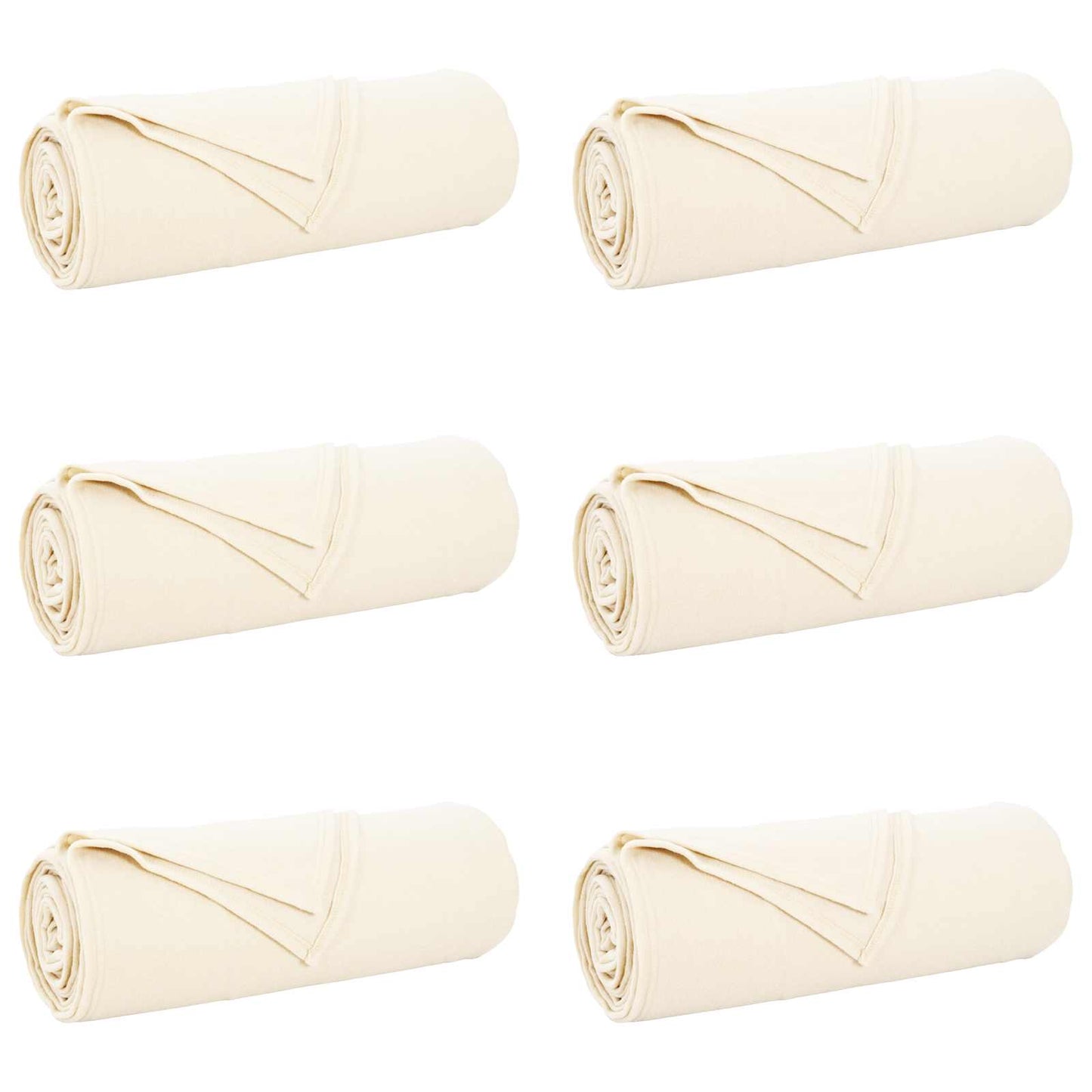 vidaXL Ριχτάρια 6 pcs Κρεμ 280 x 210 εκ. Μαλλί