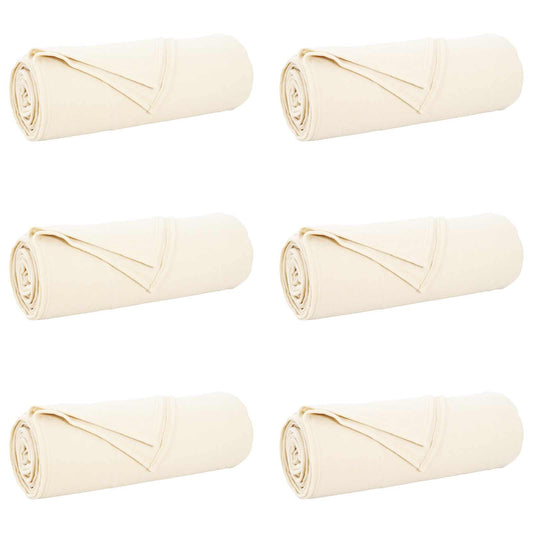 vidaXL Ριχτάρια 6 pcs Κρεμ 280 x 210 εκ. Μαλλί