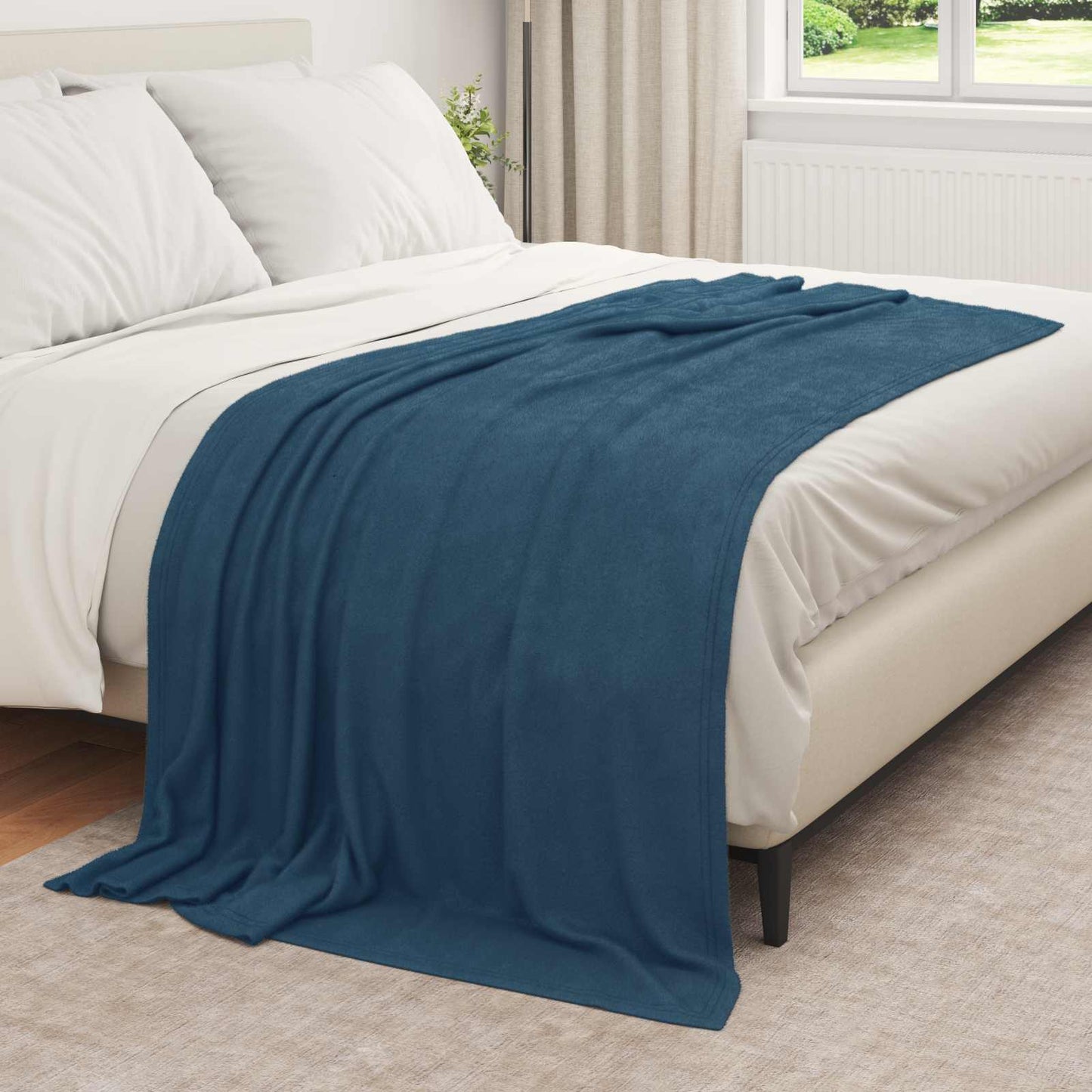 vidaXL Ριχτάρια 6 pcs Σκούρο μπλε 210 x 140 εκ Μαλλί