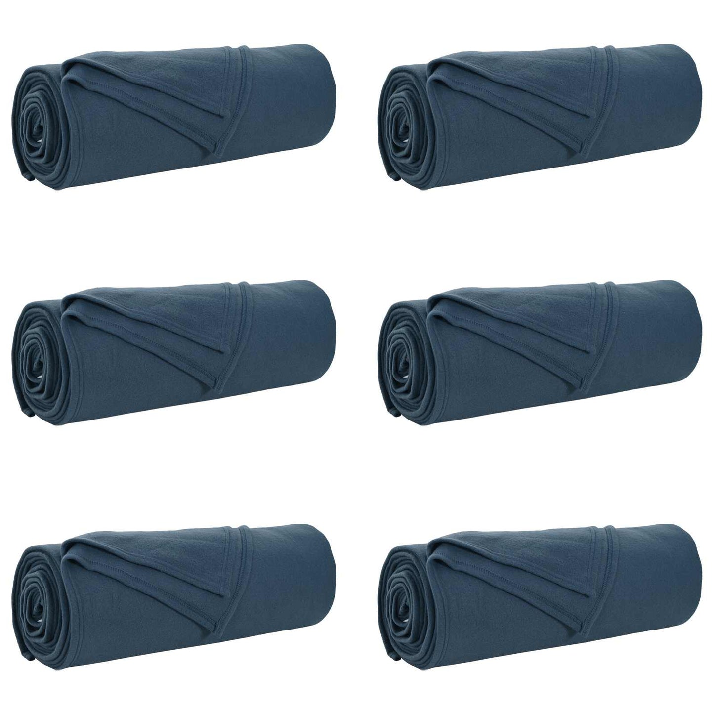 vidaXL Ριχτάρια 6 pcs Σκούρο μπλε 350 x 270 εκ. Μαλλί