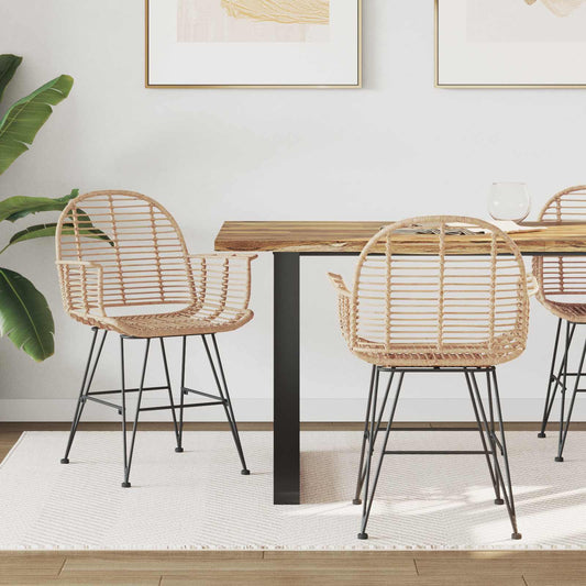 vidaXL Καρέκλα τραπεζαρίας 2 pcs Φυσικό 44 x 44 x 74 εκ.