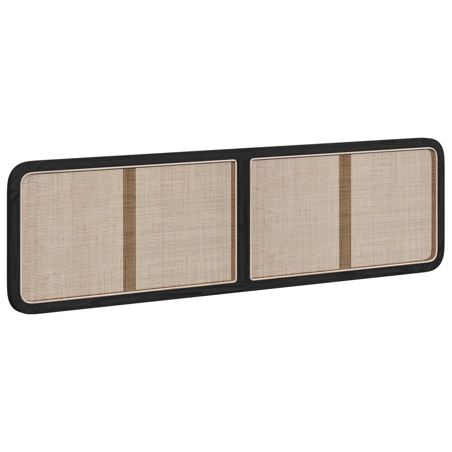 vidaXL Κεφαλάρι με κεφαλάρι Μαύρο 200 x 55 x 3 εκ. Ρατάν