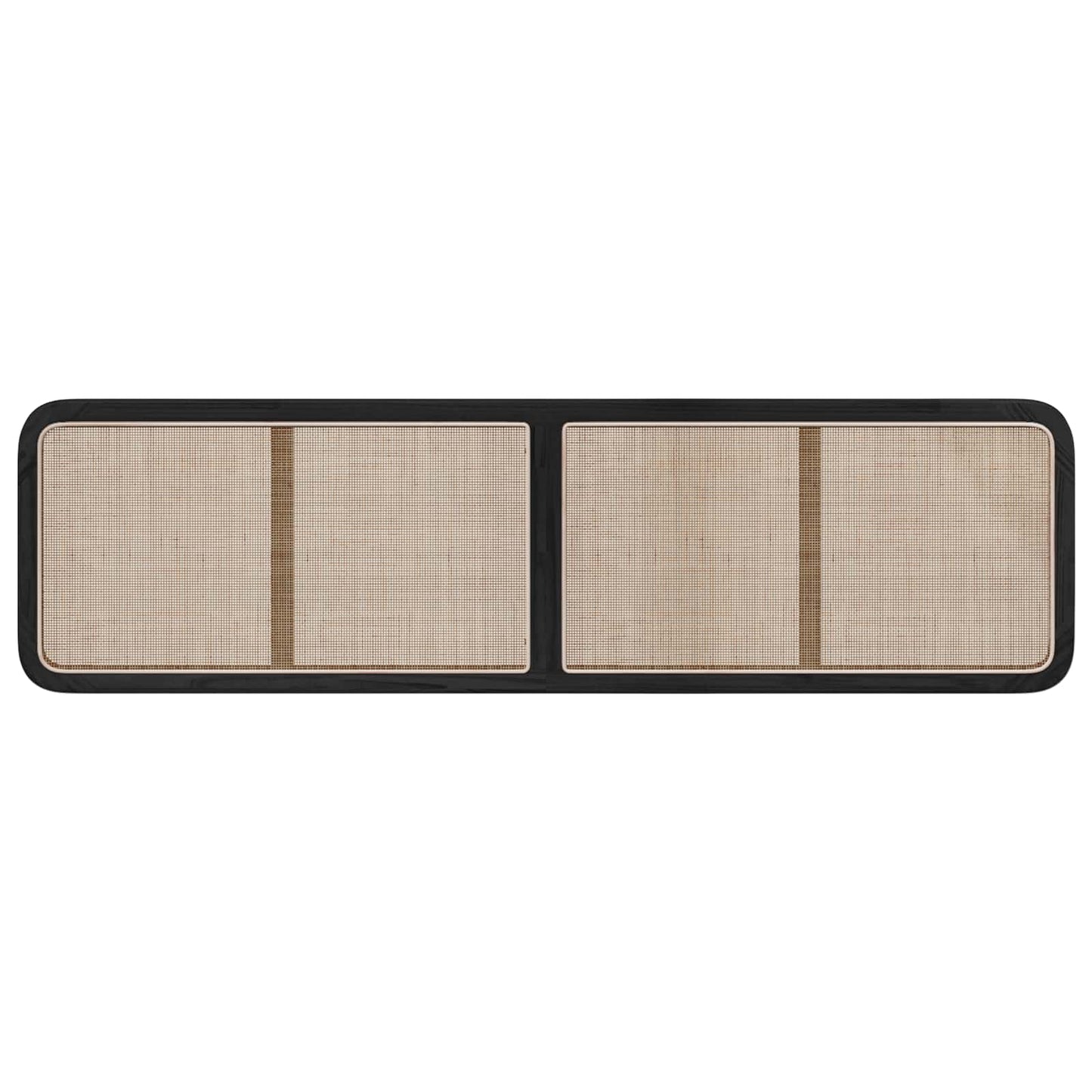 vidaXL Κεφαλάρι με κεφαλάρι Μαύρο 200 x 55 x 3 εκ. Ρατάν