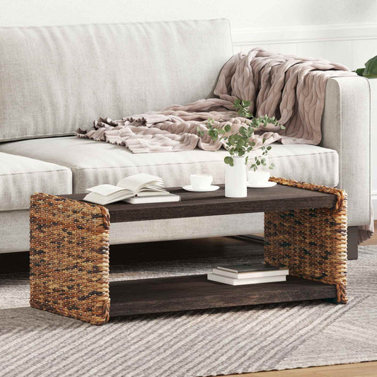 vidaXL Τραπεζάκι σαλονιού Φυσικό 90 x 45 x 35 cm Στερεό ξύλο Μαόνι