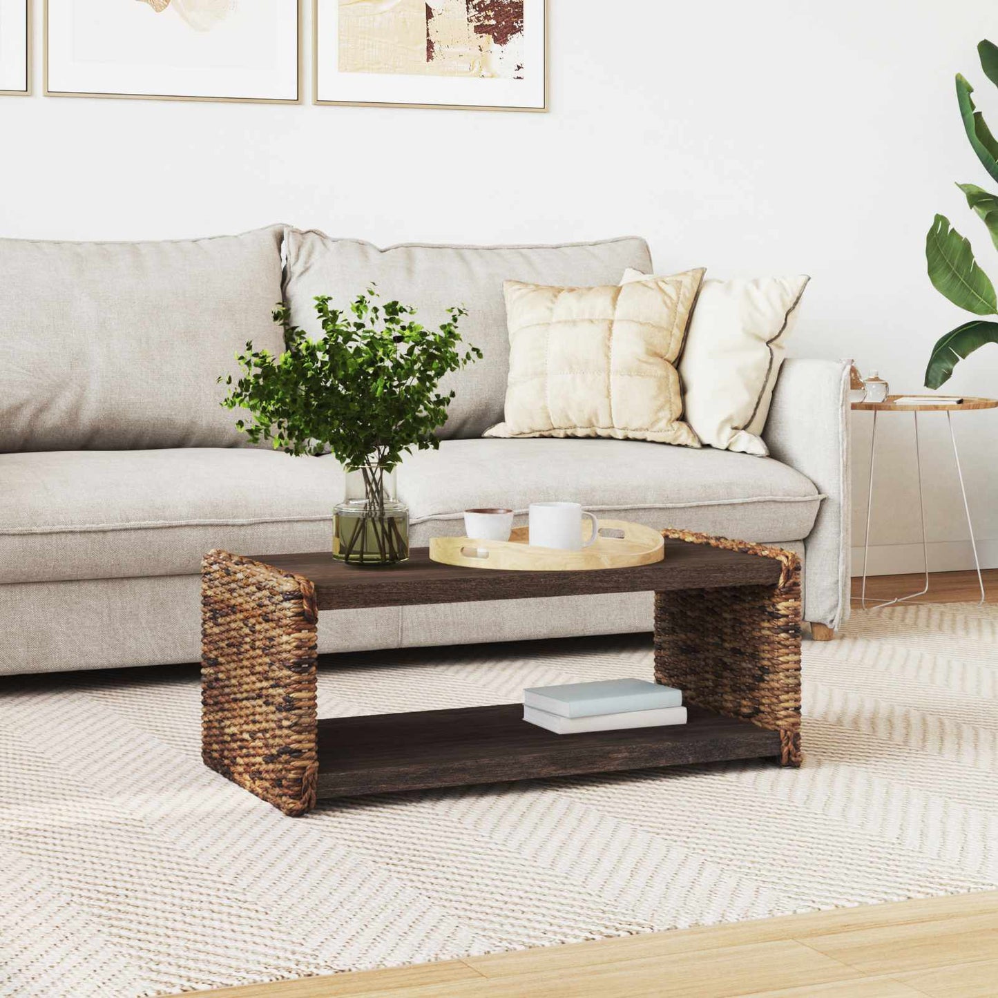 vidaXL Τραπεζάκι σαλονιού Φυσικό 90 x 45 x 35 cm Στερεό ξύλο Μαόνι