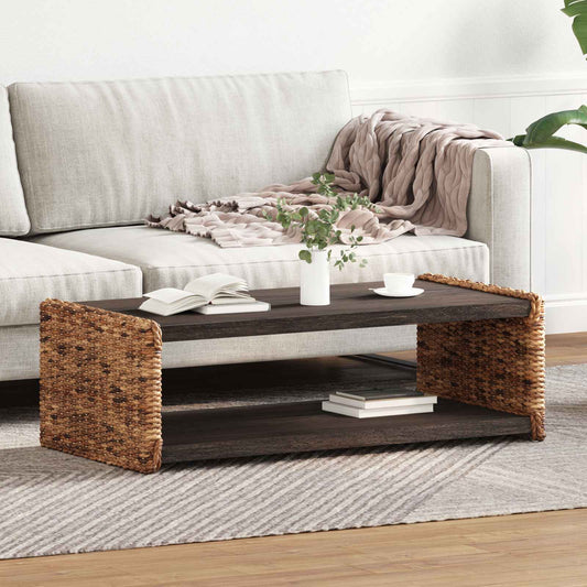 vidaXL Τραπεζάκι σαλονιού Φυσικό 110 x 55 x 35 cm Στερεό ξύλο Μαόνι