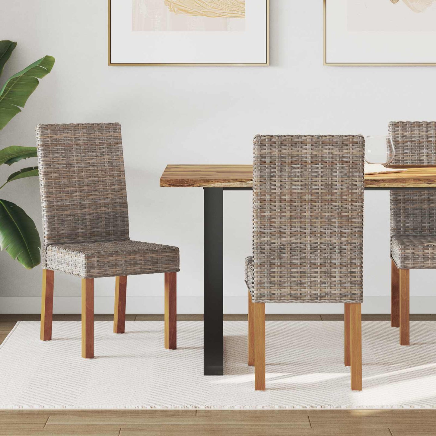 vidaXL Καρέκλα τραπεζαρίας 2 pcs Γκρίζο Kubu 45 x 54 x 93 εκ