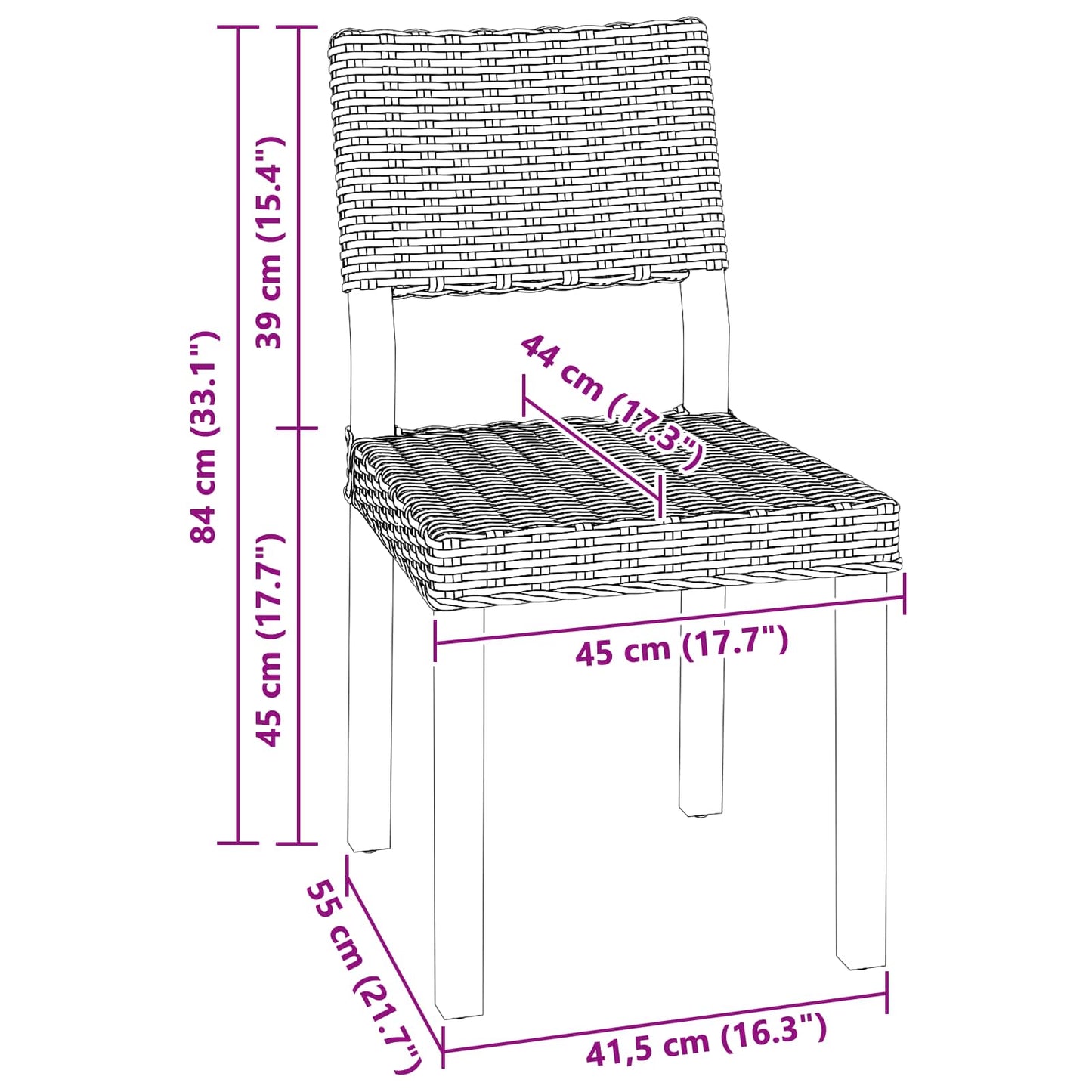 vidaXL Γκρίζο Kubu 45 x 55 x 84 εκ