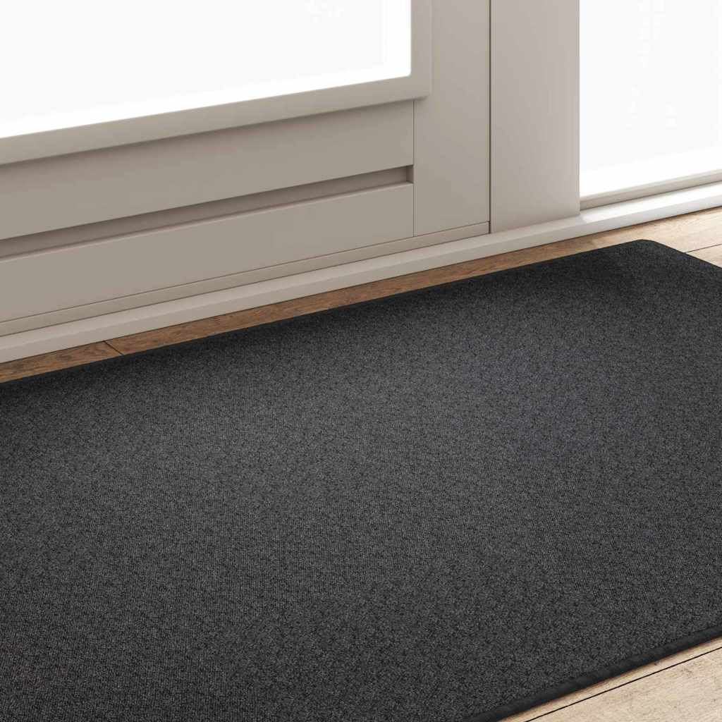 vidaXL Δερμάτινο Χαλί Σκούρο Γκρι 100 x 150 cm 100% Πολυπροπυλένιο