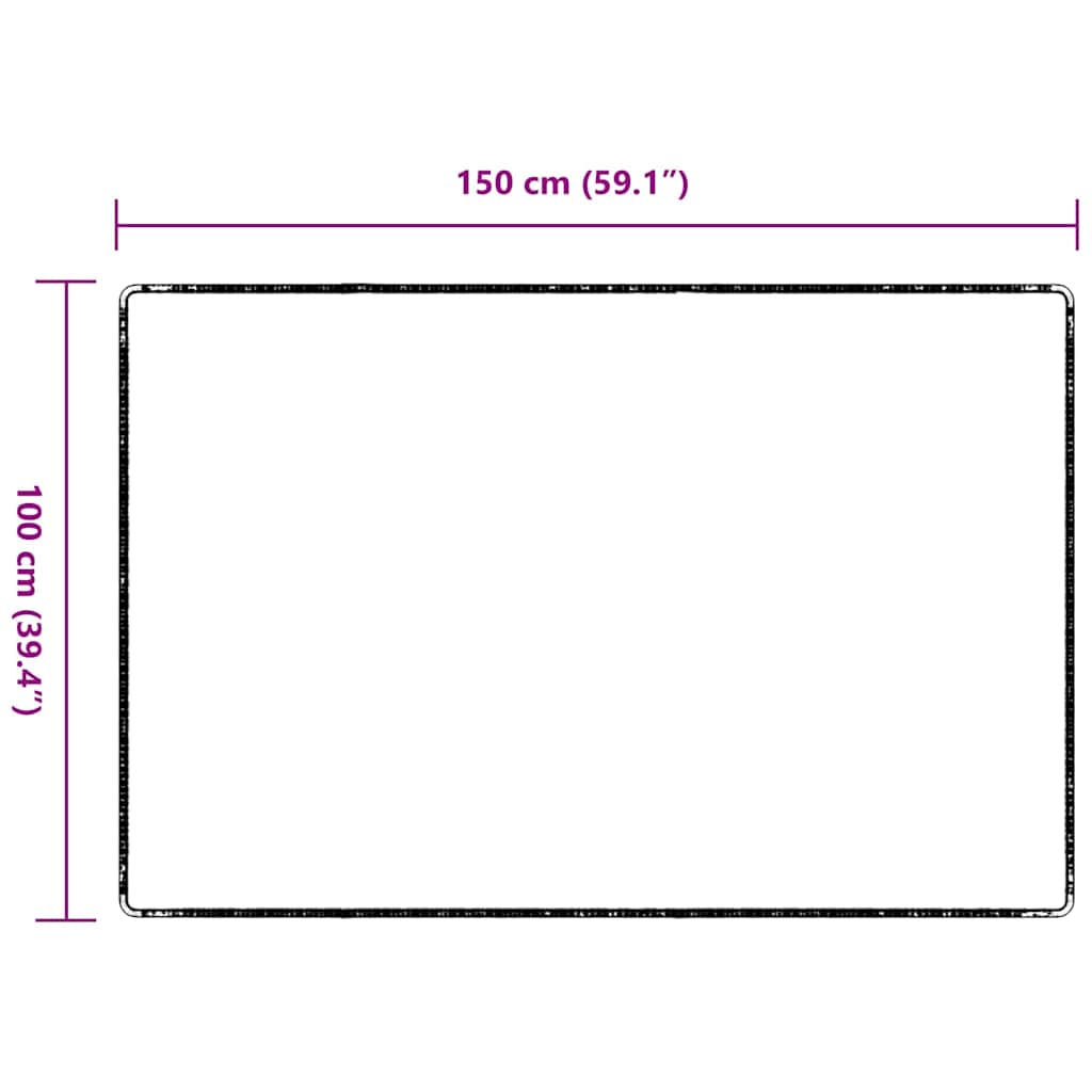 vidaXL Δερμάτινο Χαλί Σκούρο Γκρι 100 x 150 cm 100% Πολυπροπυλένιο