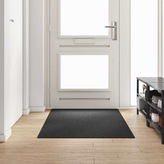 vidaXL Δερμάτινο Χαλί Σκούρο Γκρι 100 x 200 cm 100% Πολυπροπυλένιο