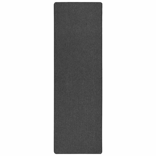vidaXL Δερμάτινο Χαλί Σκούρο Γκρι 100 x 250 cm 100% Πολυπροπυλένιο