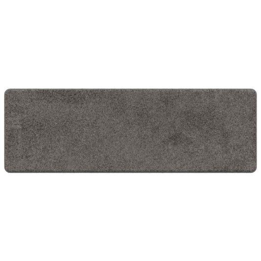 vidaXL Δερμάτινο Χαλί Γκρι 50 x 150 cm 100% Πολυπροπυλένιο Τούφτα