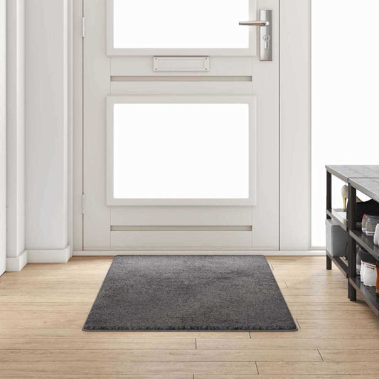 vidaXL Δερμάτινο Χαλί Γκρι 80 x 200 cm 100% Πολυπροπυλένιο Τούφτα