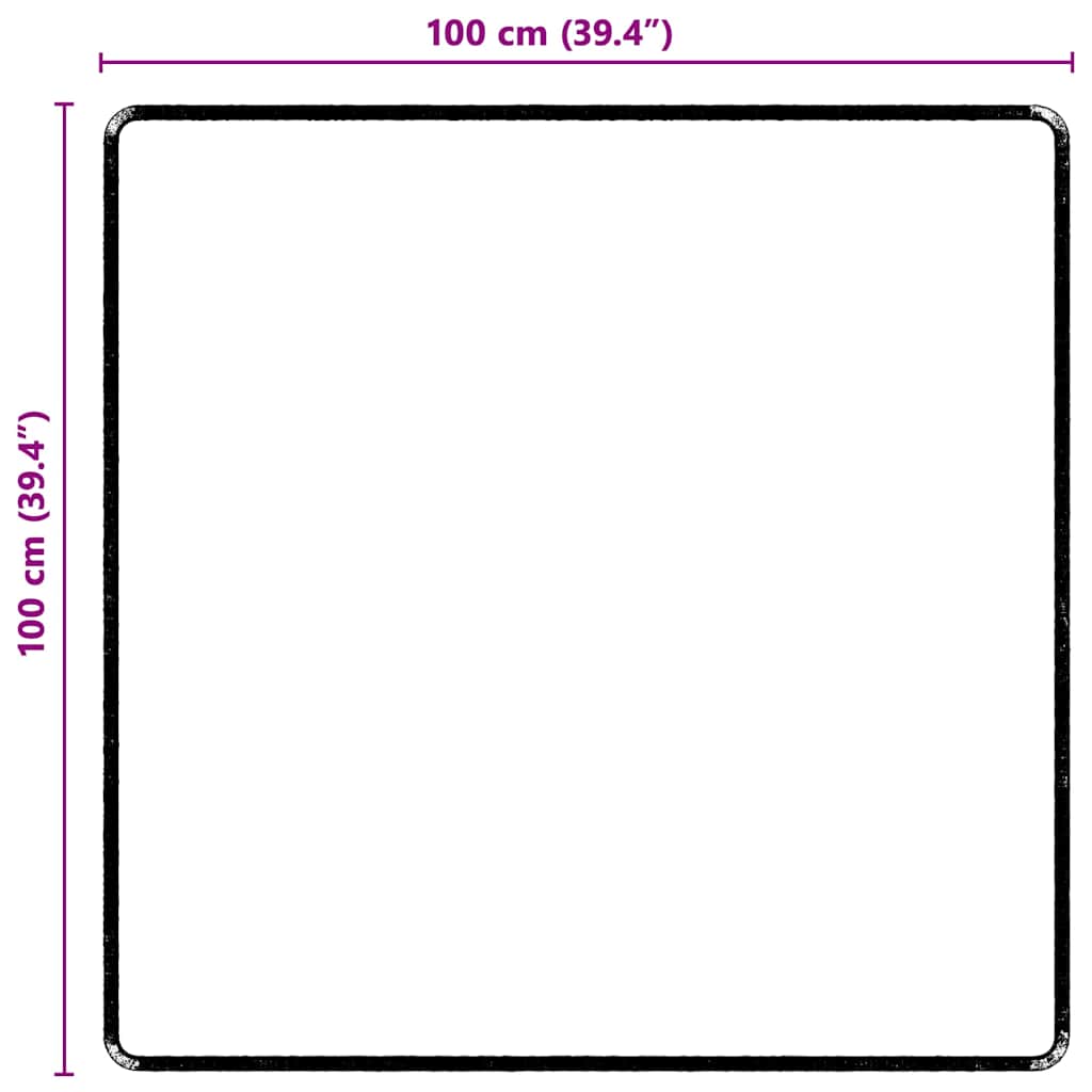 vidaXL Δερμάτινο Χαλί Γκρι 100 x 100 cm 100% Πολυπροπυλένιο Τούφτα