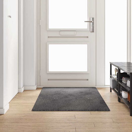 vidaXL Δερμάτινο Χαλί Γκρι 100 x 200 cm 100% Πολυπροπυλένιο Τούφτα