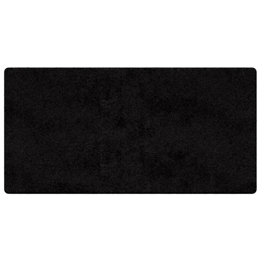 vidaXL Δερμάτινο Χαλί Μαύρο 100 x 200 cm 100% Πολυπροπυλένιο Τούφτα