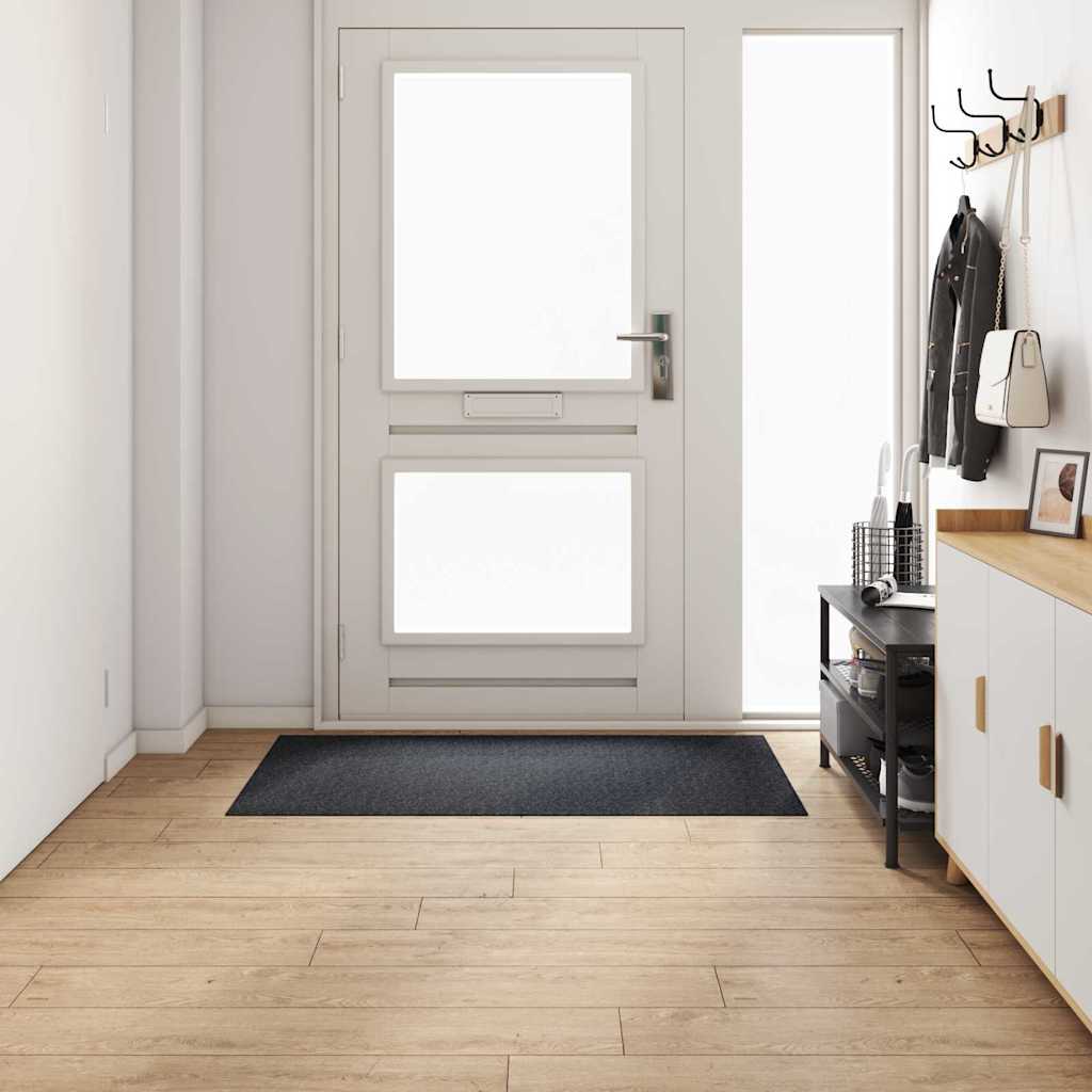 vidaXL Δερμάτινο Χαλί Ανθρακί 80 x 150 cm ύφασμα