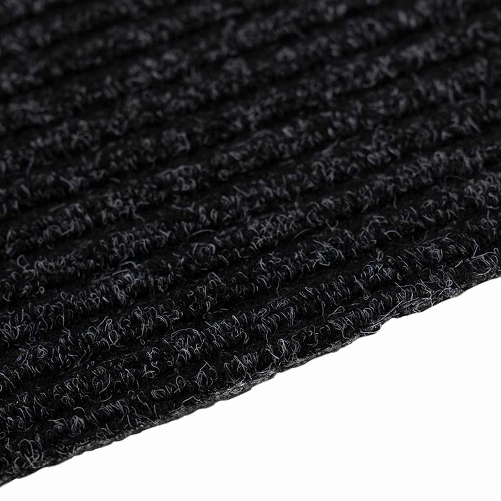 vidaXL Δερμάτινο Χαλί Ανθρακί 80 x 200 cm ύφασμα