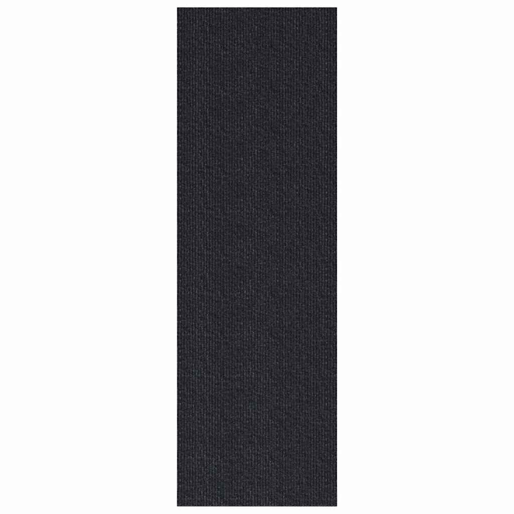 vidaXL Δερμάτινο Χαλί Ανθρακί 80 x 200 cm ύφασμα