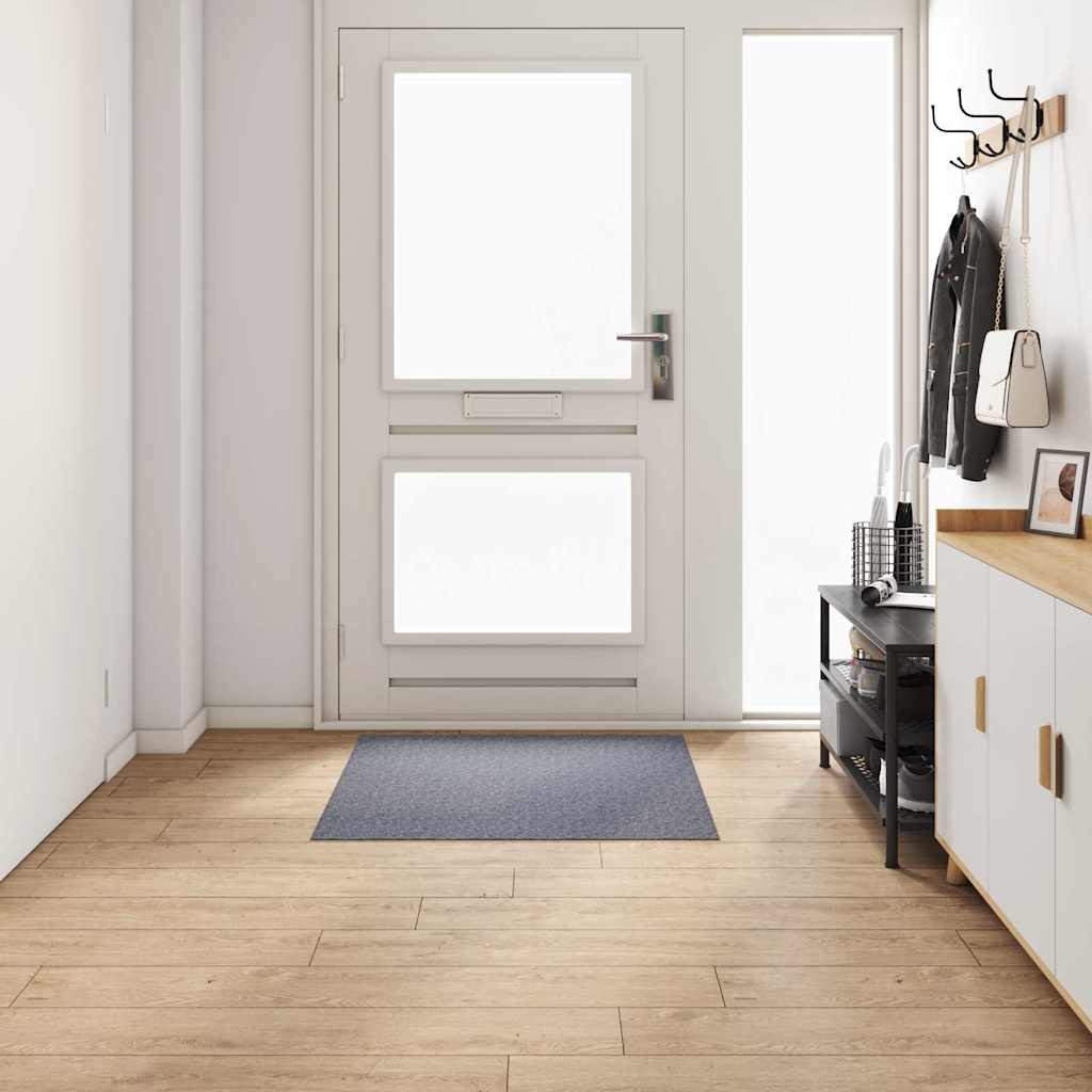 vidaXL Δερμάτινο Χαλί Ανοιχτό γκρι 100 x 100 cm ύφασμα