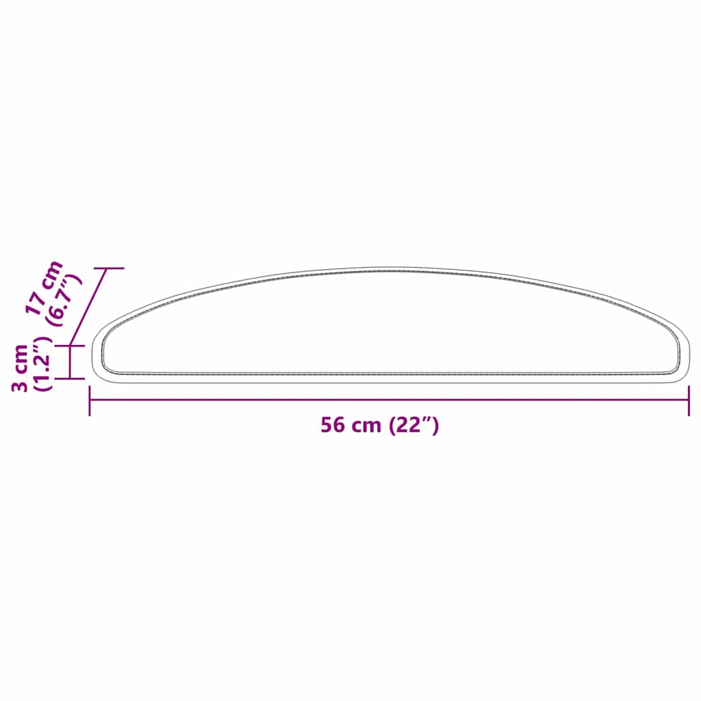 vidaXL Αυτοκόλλητα Ματ Σκαλοπατιών 15 τμχ. 56 x 17 x 3 cm Non-Slip