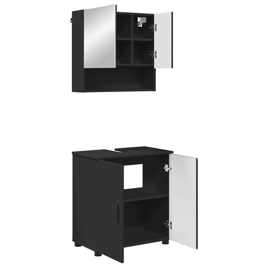 vidaXL Σετ Επίπλων Μπάνιου 2 τεμ. Μαύρο 61 x 35 x 64 εκ.