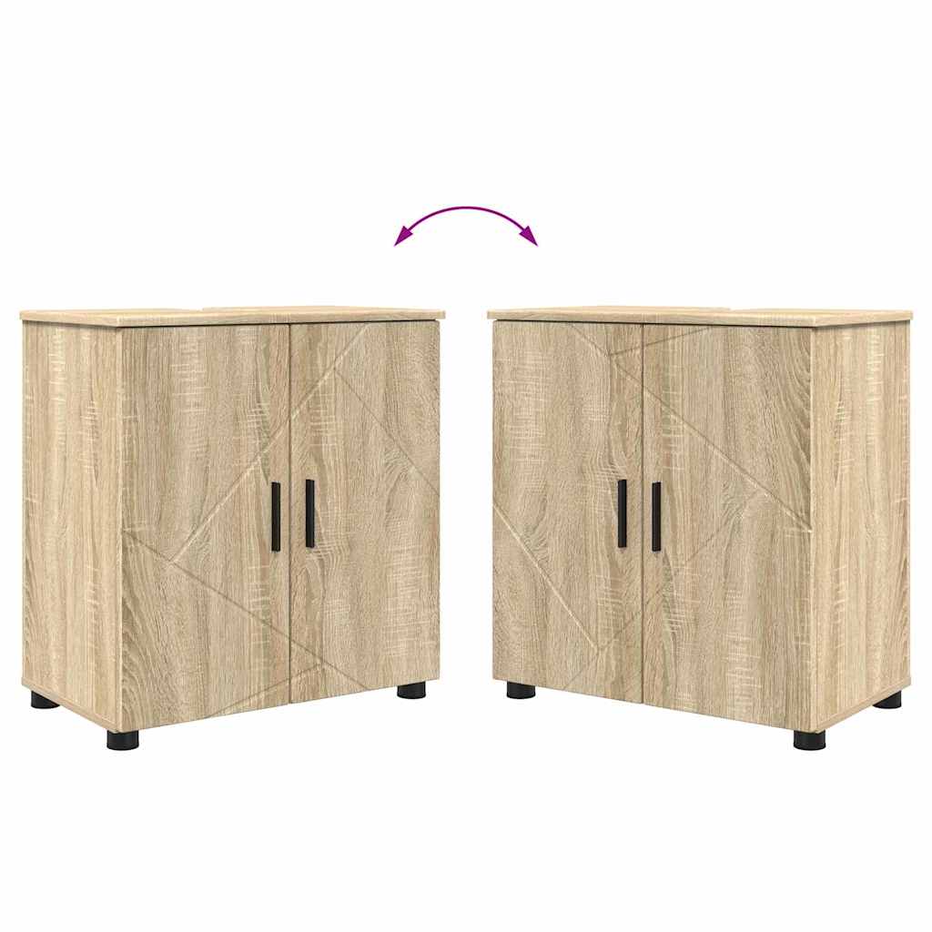 vidaXL Σετ Επίπλων Μπάνιου με πόρτα 2 pcs Sonoma Δρυς 61 x 35 x 64 εκ.