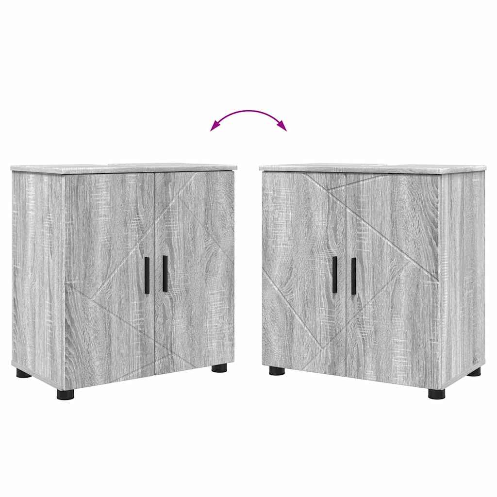 vidaXL Σετ Επίπλων Μπάνιου με πόρτα 2 pcs Γκρι sonoma 61 x 35 x 64 εκ.