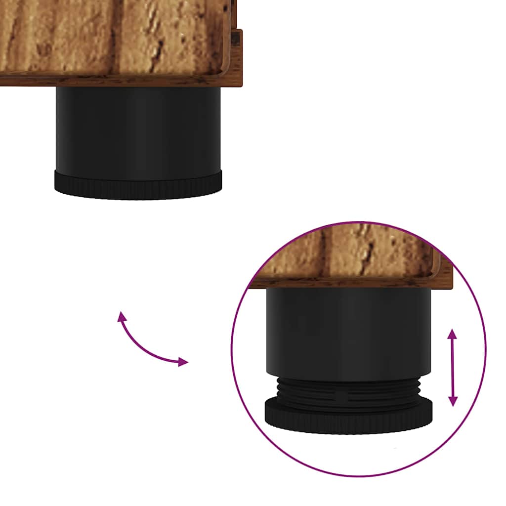 vidaXL Σετ Επίπλων Μπάνιου με πόρτα 2 pcs Παλαιό ξύλο 61 x 35 x 64 εκ.