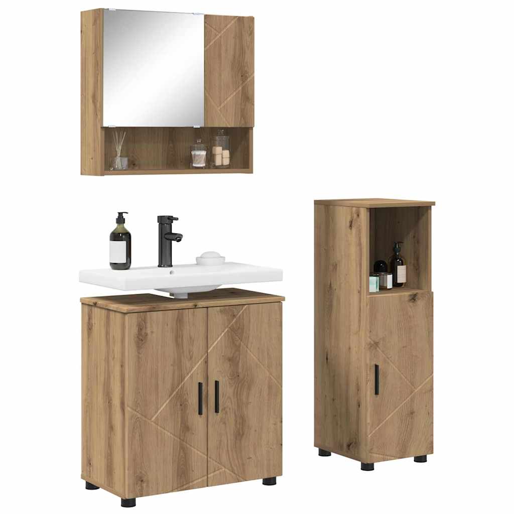 vidaXL Σετ Επίπλων Μπάνιου 3 τμχ. Artisan Oak 61 x 35 x 64 εκ.