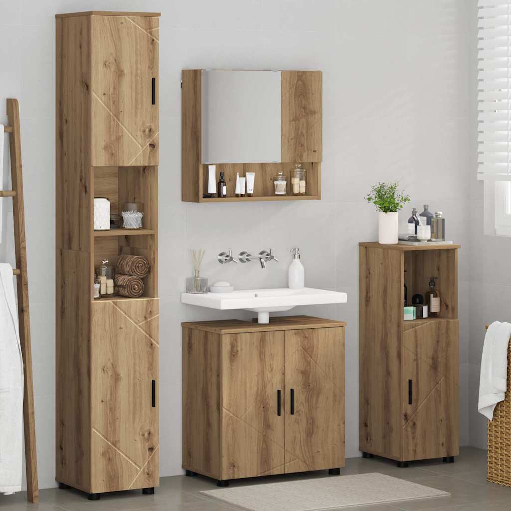 vidaXL Σετ Επίπλων Μπάνιου 4 τμχ. Artisan Oak 61 x 35 x 64 εκ.