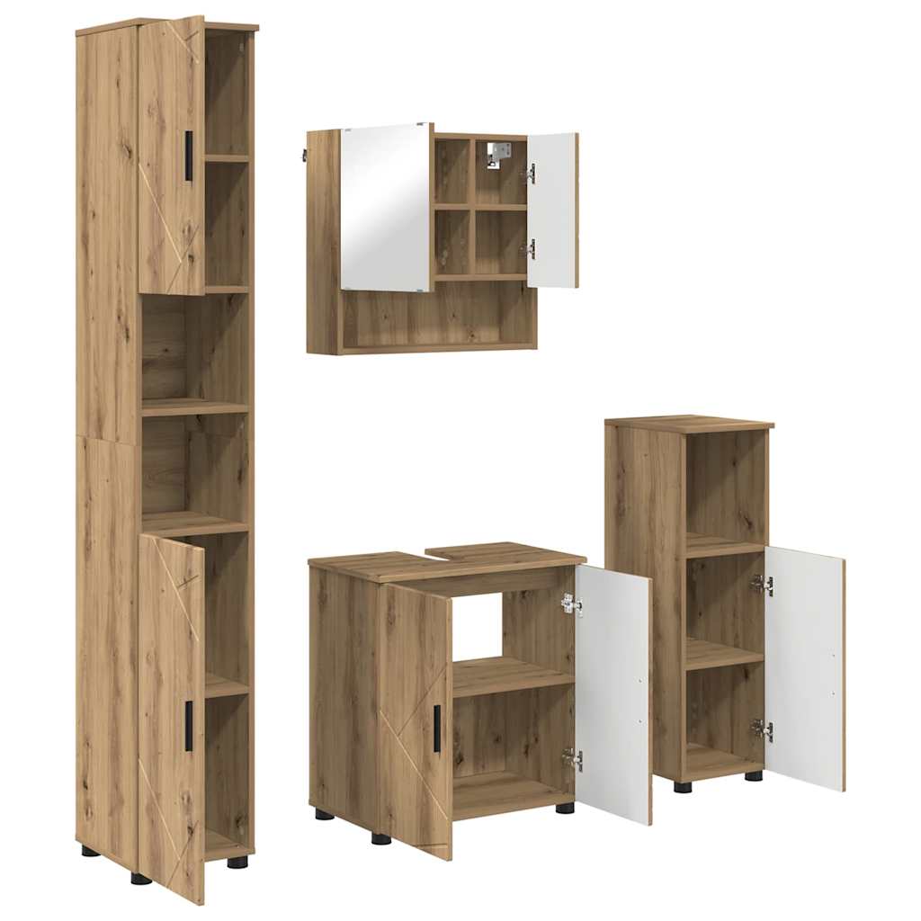 vidaXL Σετ Επίπλων Μπάνιου 4 τμχ. Artisan Oak 61 x 35 x 64 εκ.