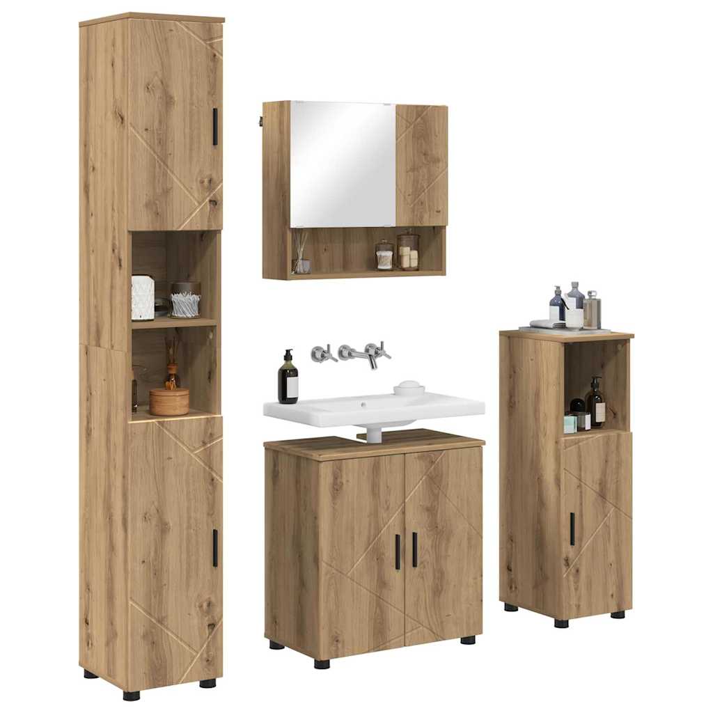 vidaXL Σετ Επίπλων Μπάνιου 4 τμχ. Artisan Oak 61 x 35 x 64 εκ.
