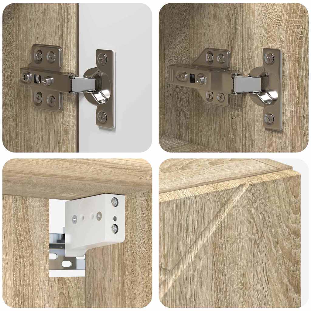 vidaXL Σετ Επίπλων Μπάνιου με πόρτα 4 pcs Sonoma Δρυς 61 x 35 x 64 εκ.