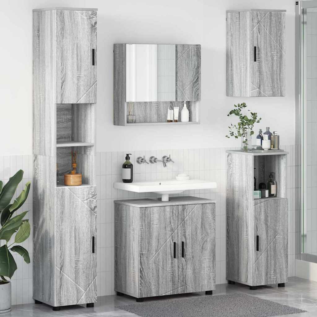 vidaXL Σετ Επίπλων Μπάνιου 5 τμχ. Γκρι Sonoma 61 x 35 x 64 εκ.