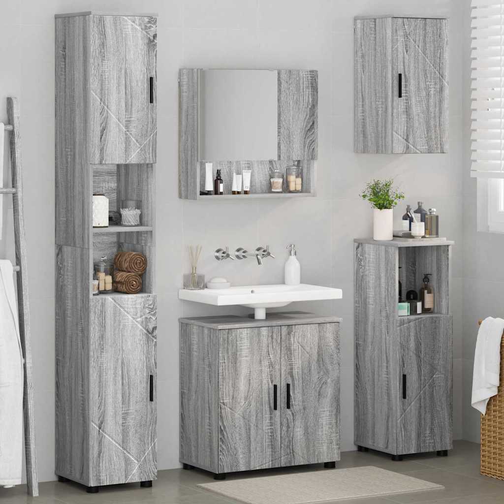 vidaXL Σετ Επίπλων Μπάνιου 5 τμχ. Γκρι Sonoma 61 x 35 x 64 εκ.
