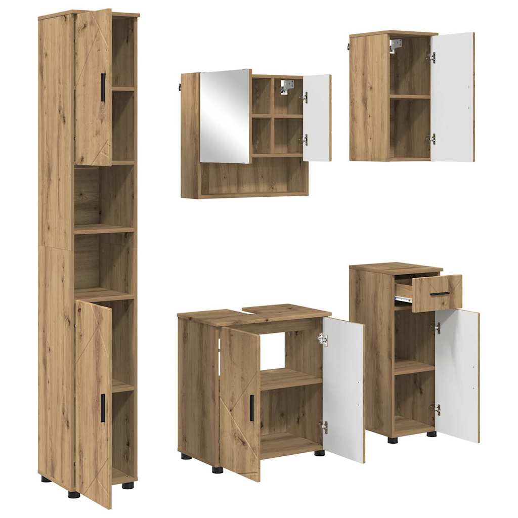 vidaXL Σετ Επίπλων Μπάνιου 5 τμχ. Artisan Oak 61 x 35 x 64 εκ.