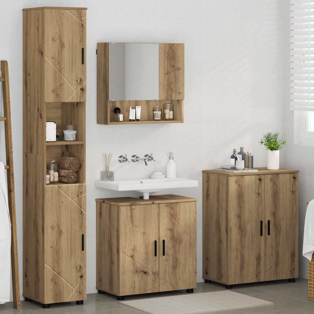 vidaXL Σετ Επίπλων Μπάνιου 4 τμχ. Artisan Oak 61 x 35 x 64 εκ.