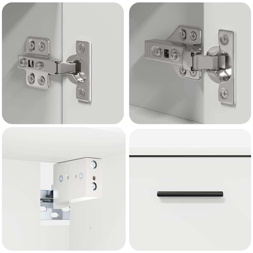 vidaXL Σετ Επίπλων Μπάνιου με συρτάρι 2 pcs Λευκό 76,5 x 35 x 64 εκ