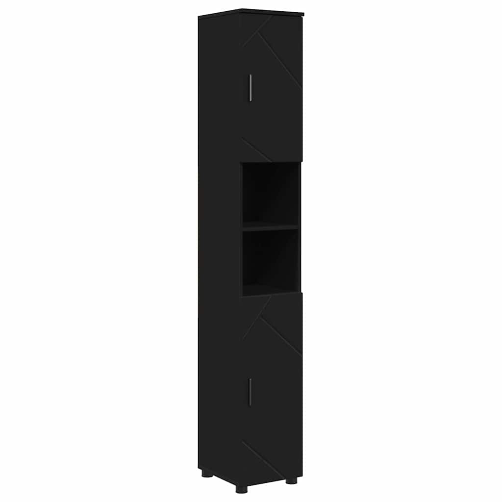 vidaXL Σετ Επίπλων Μπάνιου 4 τμχ. Μαύρο 35 x 30 x 192 εκ