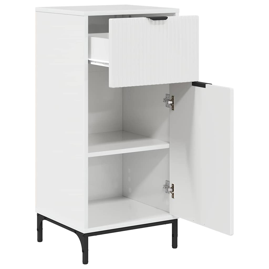 vidaXL Σετ Επίπλων Μπάνιου με συρτάρι 2 pcs Υψηλής γυαλάδας λευκό