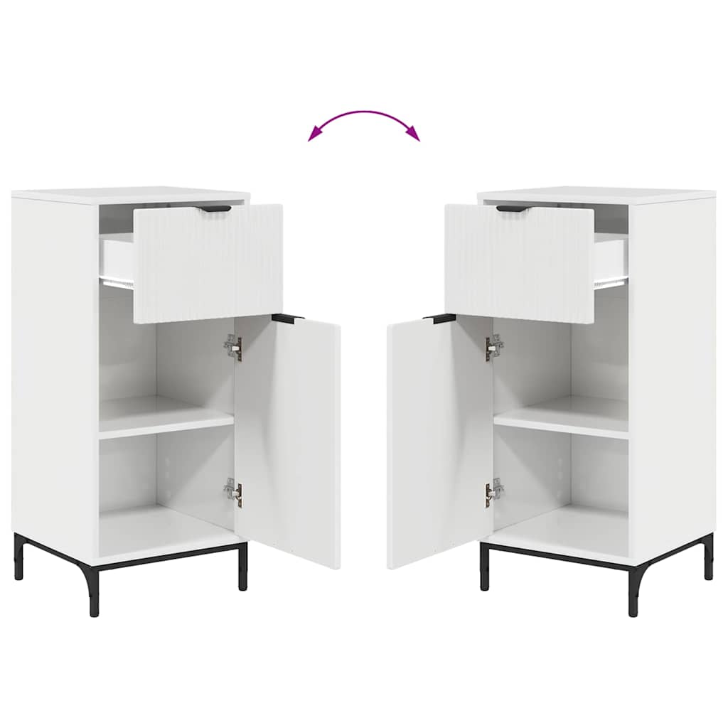 vidaXL Σετ Επίπλων Μπάνιου με συρτάρι 2 pcs Υψηλής γυαλάδας λευκό